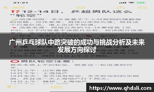 广州乒乓球队中路突破的成功与挑战分析及未来发展方向探讨